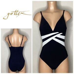 New. Profile by Gottex black swimsuit. Size 12. Retails $149